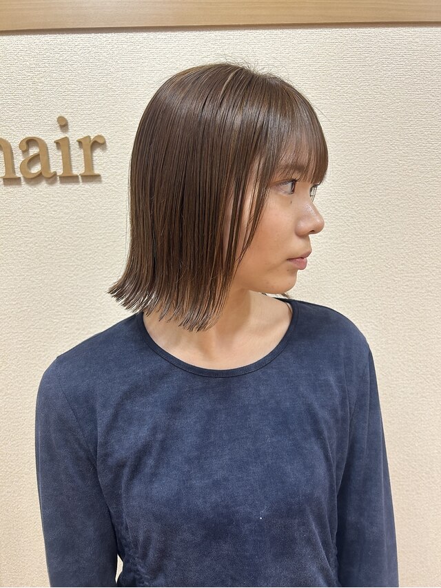 外ハネボブ & chiffon beige